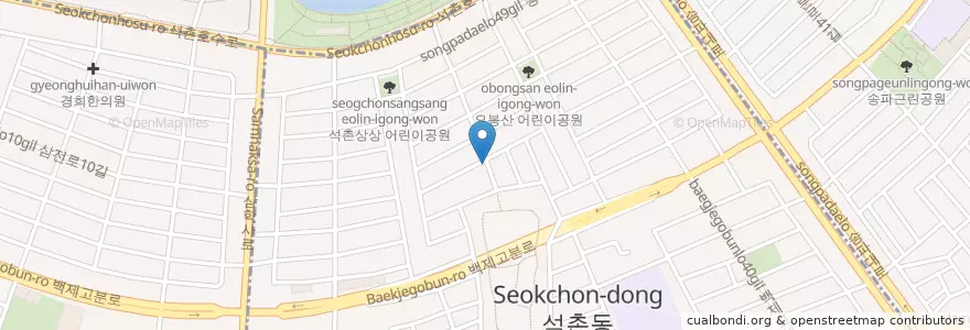 Mapa de ubicacion de B mine en Korea Selatan, 서울, 송파구, 석촌동.