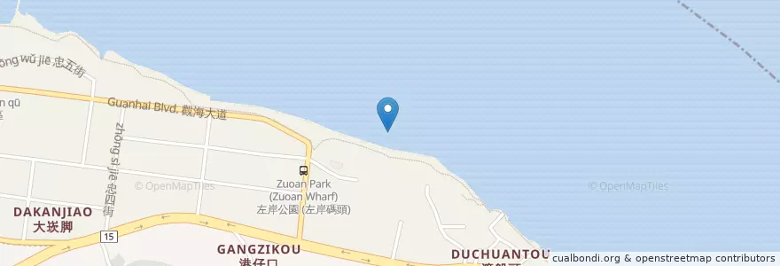 Mapa de ubicacion de 八里左岸碼頭 en 타이완, 신베이 시, 바리 구.