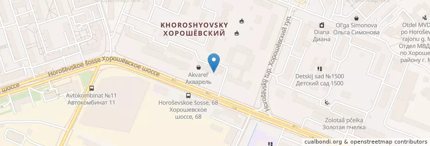 Mapa de ubicacion de Хеликс en Rusia, Distrito Federal Central, Москва, Северный Административный Округ, Хорошёвский Район.