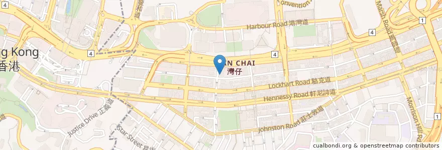 Mapa de ubicacion de Khana Khazana en China, Guangdong, Hong Kong, Hong Kong Island, New Territories, Wan Chai District.