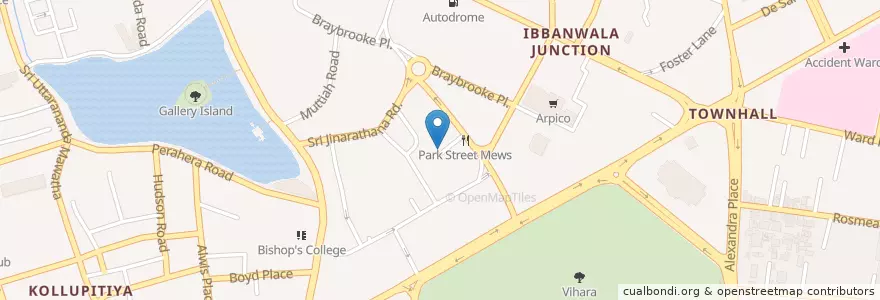 Mapa de ubicacion de Chambers en Sri Lanka, බස්නාහිර පළාත, Distrikt Colombo, Colombo.