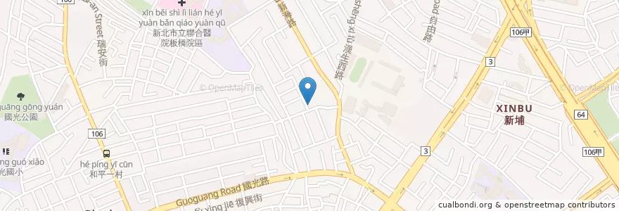 Mapa de ubicacion de 米粉嫂小吃 en 台湾, 新北市, 板橋区.