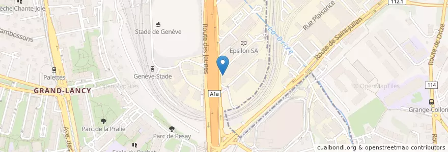 Mapa de ubicacion de Co-working Les Voisins 105 en Schweiz, Genf, Genf, Lancy.