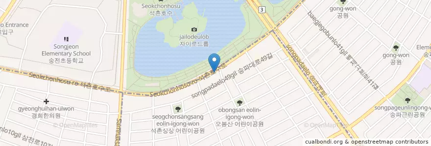 Mapa de ubicacion de A Twosome Place en Südkorea, Seoul, 송파구.