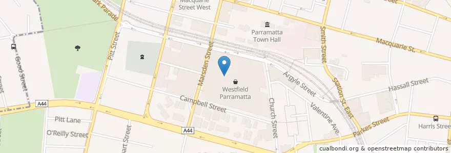Mapa de ubicacion de Westpac en استرالیا, New South Wales, Sydney, City Of Parramatta Council.