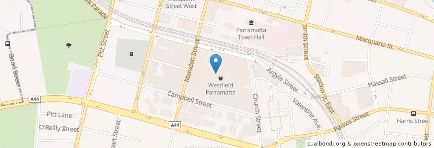 Mapa de ubicacion de Commonwealth Bank en Australië, Nieuw-Zuid-Wales, Sydney, City Of Parramatta Council.
