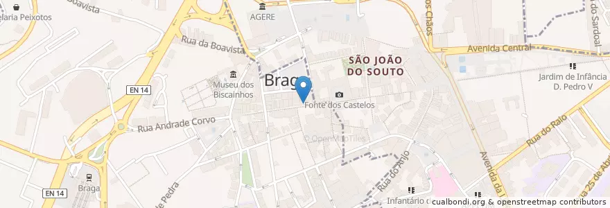 Mapa de ubicacion de Daqui en Portogallo, Nord, Braga, Cávado, Braga.