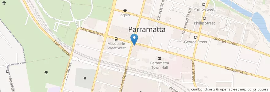 Mapa de ubicacion de Australia Post en Australia, New South Wales, Sydney, City Of Parramatta Council.