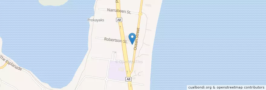 Mapa de ubicacion de Driftwood Cafe en オーストラリア, ニューサウスウェールズ, Sydney, Northern Beaches Council.