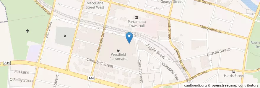 Mapa de ubicacion de Subway en Australia, Nuovo Galles Del Sud, Sydney, City Of Parramatta Council.