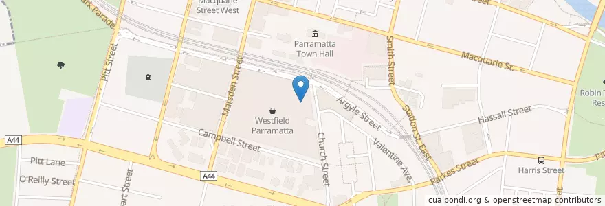 Mapa de ubicacion de McDonald's en Australien, Neusüdwales, Sydney, City Of Parramatta Council.