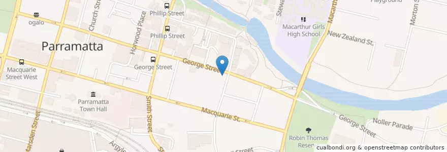 Mapa de ubicacion de Subway en Australia, Nuovo Galles Del Sud, Sydney, City Of Parramatta Council.