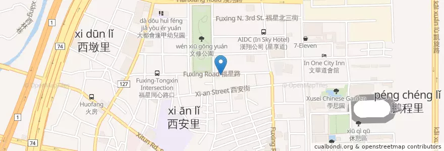 Mapa de ubicacion de 清一色牛肉麵 en Taïwan, Taichung, 西屯區.