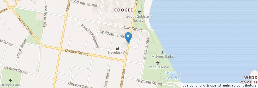 Mapa de ubicacion de The little kitchen en Австралия, Новый Южный Уэльс, Sydney, Randwick City Council.