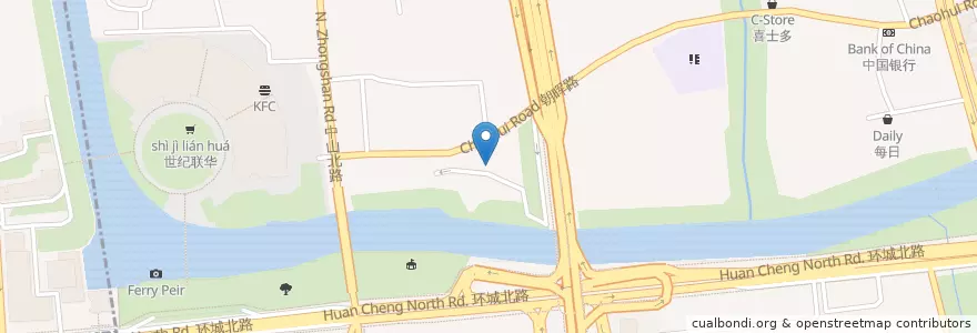 Mapa de ubicacion de Starbucks en Китай, Чжэцзян, Ханчжоу, 下城区, 朝晖街道.