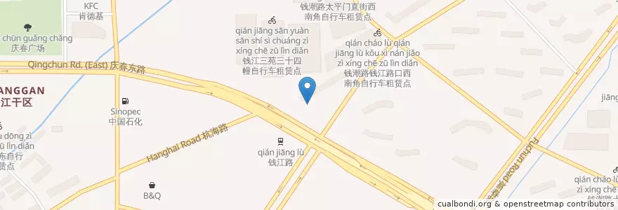Mapa de ubicacion de 85°C, 85 Degrees Cafe en China, Zhejiang, Hangzhou City, Jianggan District, 四季青街道.