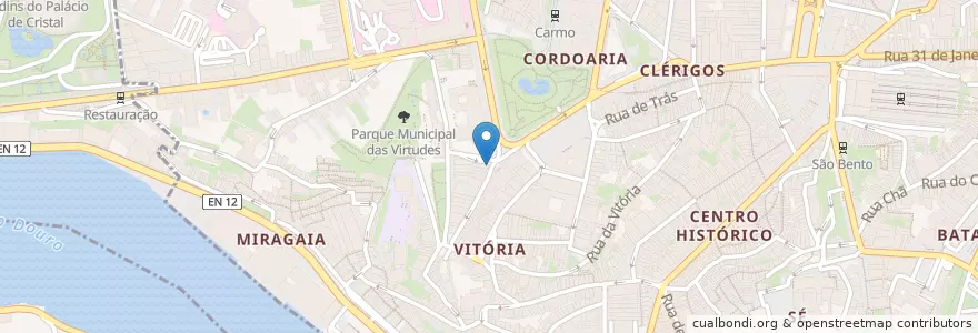 Mapa de ubicacion de Canto Doce en Portugal, Norte, Área Metropolitana Do Porto, Porto, Porto, Cedofeita, Santo Ildefonso, Sé, Miragaia, São Nicolau E Vitória.