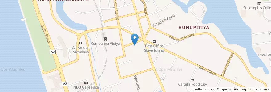 Mapa de ubicacion de Wekanfa Jumma Mosque en Seri-Lanca, බස්නාහිර පළාත, කොළඹ දිස්ත්‍රික්කය, Colombo.