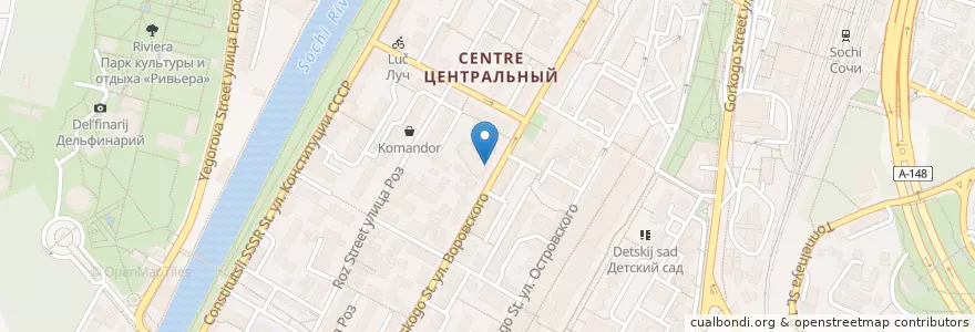 Mapa de ubicacion de Surf en Rusya Federasyonu, Южный Федеральный Округ, Krasnodar Krayı, Городской Округ Сочи.