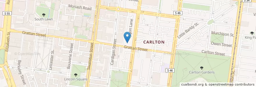 Mapa de ubicacion de Dumpling Den en Australien, Victoria, City Of Melbourne.