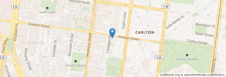 Mapa de ubicacion de Tigerlily Cafe en オーストラリア, ビクトリア, City Of Melbourne.