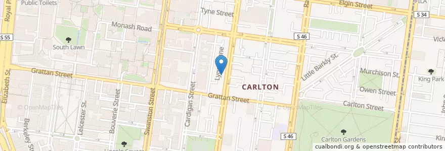 Mapa de ubicacion de Café Corretto en أستراليا, ولاية فيكتوريا, City Of Melbourne.