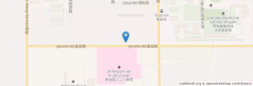 Mapa de ubicacion de 华太药店 en China, Shaanxi, Xi'an, Beilin District.
