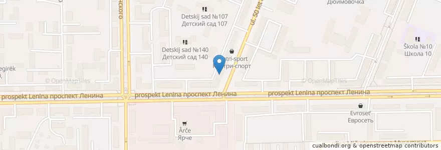 Mapa de ubicacion de Аптека 36.6 en Russia, Siberian Federal District, Kemerovo Oblast, Kemerovsky District, Kemerovo.
