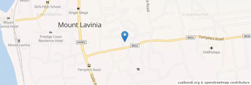 Mapa de ubicacion de Sri Sugatha Dharmayathanaya en Sri Lanka, බස්නාහිර පළාත, කොළඹ දිස්ත්‍රික්කය.