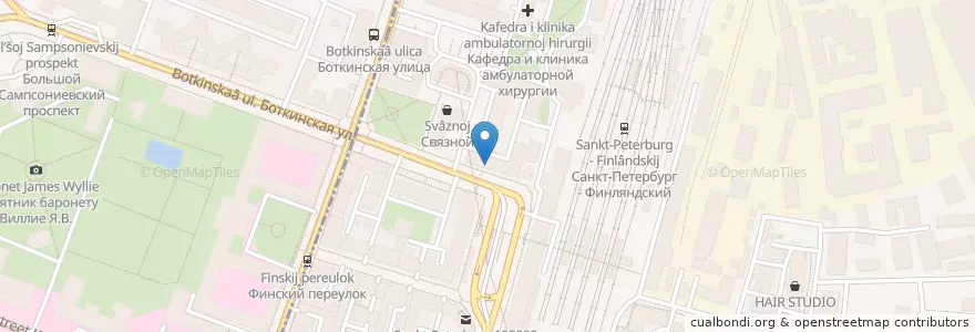 Mapa de ubicacion de Агророс en Rusland, Северо-Западный Федеральный Округ, Oblast Leningrad, Sint-Petersburg, Калининский Район, Финляндский Округ.