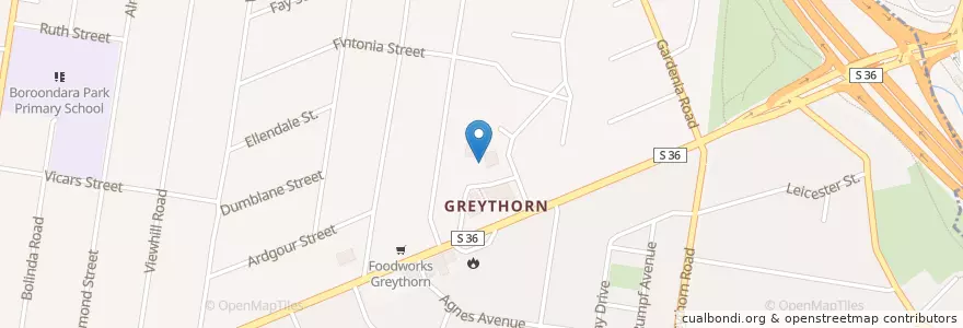 Mapa de ubicacion de Greythorn Maternal Health and Childcare Centre en استرالیا, Victoria, City Of Boroondara.