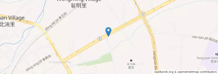 Mapa de ubicacion de 全國加油站 en Taiwan, 臺中市, 豐原區.