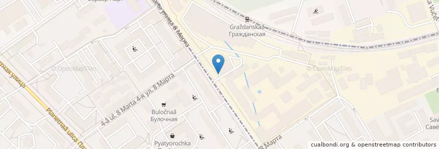 Mapa de ubicacion de Бранч en Rusia, Distrito Federal Central, Москва, Северный Административный Округ, Район Аэропорт.