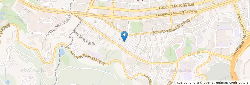 Mapa de ubicacion de 神虎麵商店 en 중국, 광둥성, 홍콩, 홍콩섬, 신제, 灣仔區 Wan Chai District.