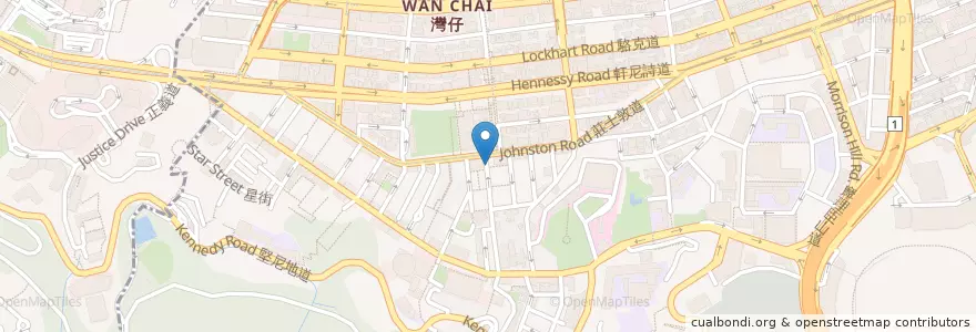 Mapa de ubicacion de 譚仔雲南米線 en Chine, Guangdong, Hong Kong, Île De Hong Kong, Nouveaux Territoires, 灣仔區 Wan Chai District.