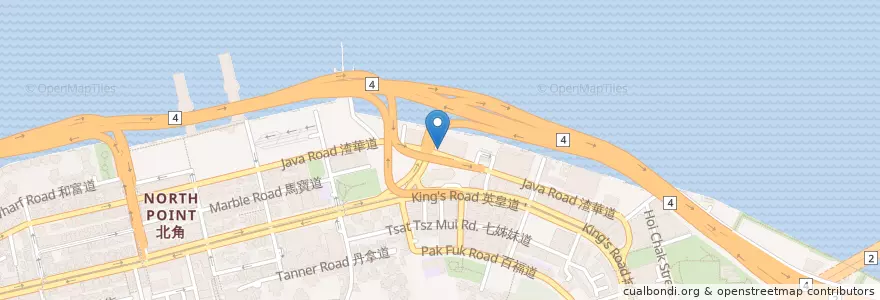 Mapa de ubicacion de 太平洋咖啡 Pacific Coffee en الصين, غوانغدونغ, هونغ كونغ, جزيرة هونغ كونغ, الأقاليم الجديدة, 東區 Eastern District.