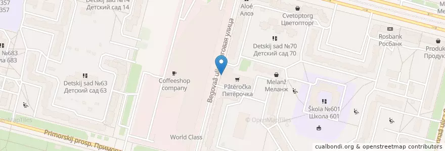 Mapa de ubicacion de Каратэ Кёкусинкай Oyama do en Russland, Föderationskreis Nordwest, Oblast Leningrad, Sankt Petersburg, Приморский Район, Округ № 65.