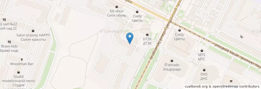 Mapa de ubicacion de Pub Dublin en 俄罗斯/俄羅斯, Северо-Западный Федеральный Округ, 列宁格勒州, Санкт-Петербург, Калининский Район, Округ Академическое.