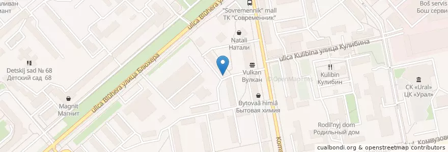Mapa de ubicacion de Поликлиника № 2 детской больницы № 10 en روسيا, منطقة فيدرالية أورالية, أوبلاست سفردلوفسك, بلدية يكاترينبورغ.