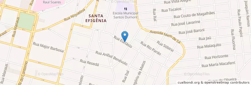 Mapa de ubicacion de Restaurante Maná en ブラジル, 南東部地域, ミナス ジェライス, Região Geográfica Intermediária De Belo Horizonte, Região Metropolitana De Belo Horizonte, Microrregião Belo Horizonte, ベロオリゾンテ.