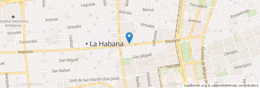 Mapa de ubicacion de Pollo frito en کوبا, La Habana, Centro Habana.