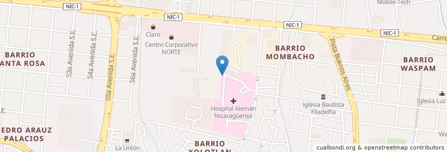 Mapa de ubicacion de Lic. Nubia Flores en Никарагуа, Departamento De Managua, Managua (Municipio).