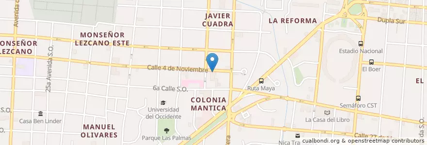Mapa de ubicacion de meyboll salas (caja) en Никарагуа, Departamento De Managua, Managua (Municipio).