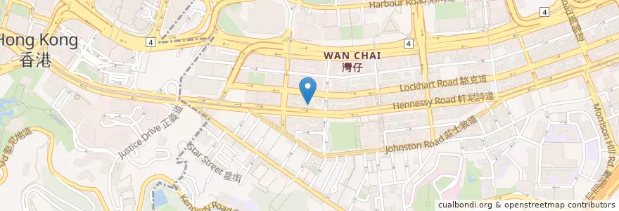Mapa de ubicacion de 東園酒家宴會廳 Tung Yuen Banquet en Cina, Guangdong, Hong Kong, Hong Kong, Nuovi Territori, 灣仔區 Wan Chai District.