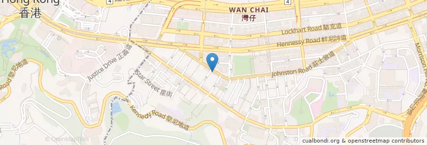 Mapa de ubicacion de 餃掂手工餃子專門店 Nom Nom Dumpling en 중국, 광둥성, 홍콩, 홍콩섬, 신제, 灣仔區 Wan Chai District.