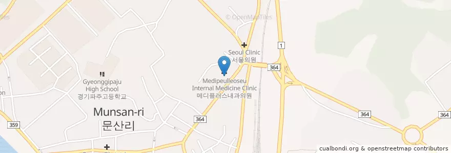 Mapa de ubicacion de 소망요양병원 en Güney Kore, 경기도, 파주시, 문산읍.