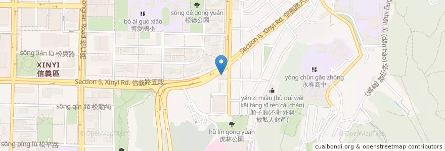 Mapa de ubicacion de 臺北市警察局婦幼隊及少年隊 en تايوان, تايبيه الجديدة, تايبيه, 信義區.