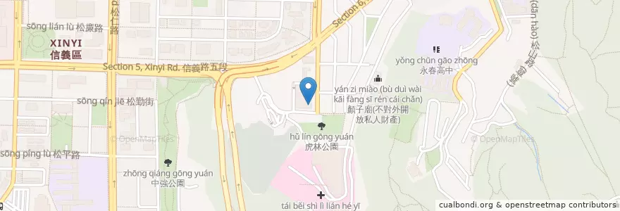 Mapa de ubicacion de 臺北松德郵局(臺北51支) en 타이완, 신베이 시, 타이베이시, 신이 구.