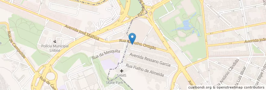 Mapa de ubicacion de DeROSE Method São Sebastião en البرتغال, Área Metropolitana De Lisboa, Lisboa, Grande Lisboa, لشبونة, Campolide, Avenidas Novas.