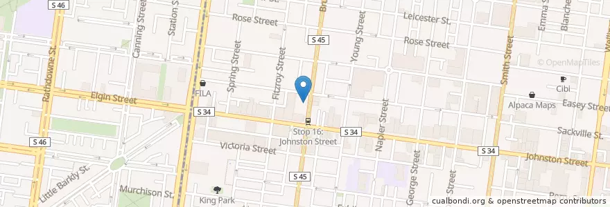 Mapa de ubicacion de Real Greek Souvlaki en 오스트레일리아, Victoria, City Of Yarra.